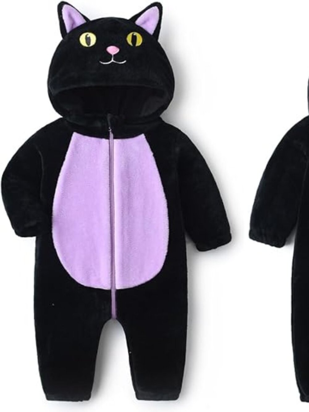 Toddler Black Cat Fuzzy Outfit - 12-18 Months - New (No Tags)